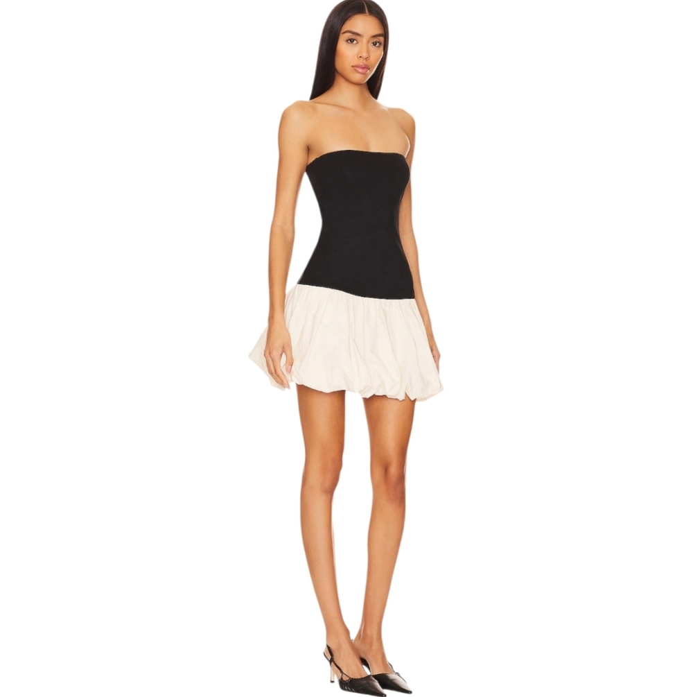 Lovers and Friends x Anja Dujakovi Mac Mini Bubble Dress Black & Ivory sz Large